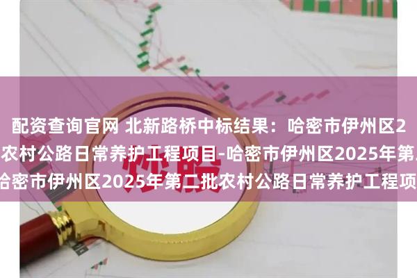配资查询官网 北新路桥中标结果：哈密市伊州区2025年第二批、第三批农村公路日常养护工程项目-哈密市伊州区2025年第二批农村公路日常养护工程项目