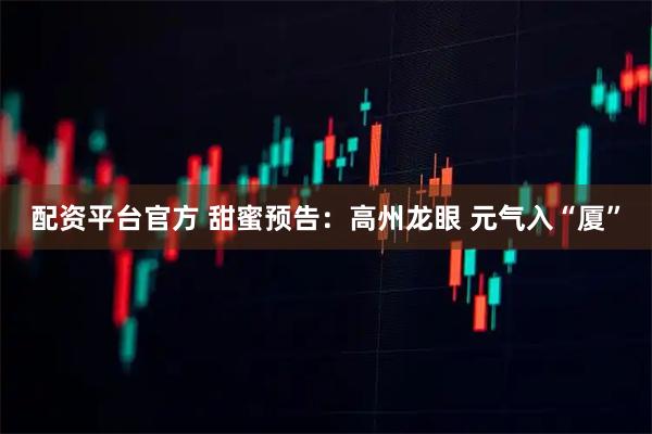 配资平台官方 甜蜜预告：高州龙眼 元气入“厦”